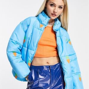 NATIVE YOUTH Light Blue Puffer Jacket